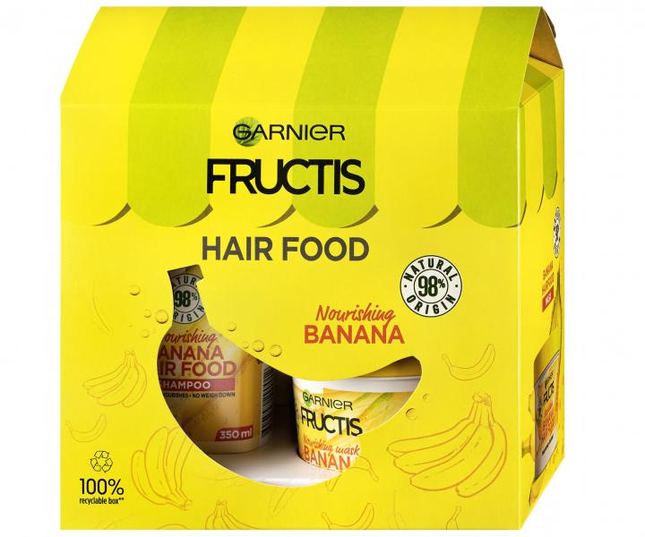 D�rkov� vy�ivuj�c� sada pro such� vlasy Garnier Fructis Banana Hair Food - �ampon + maska