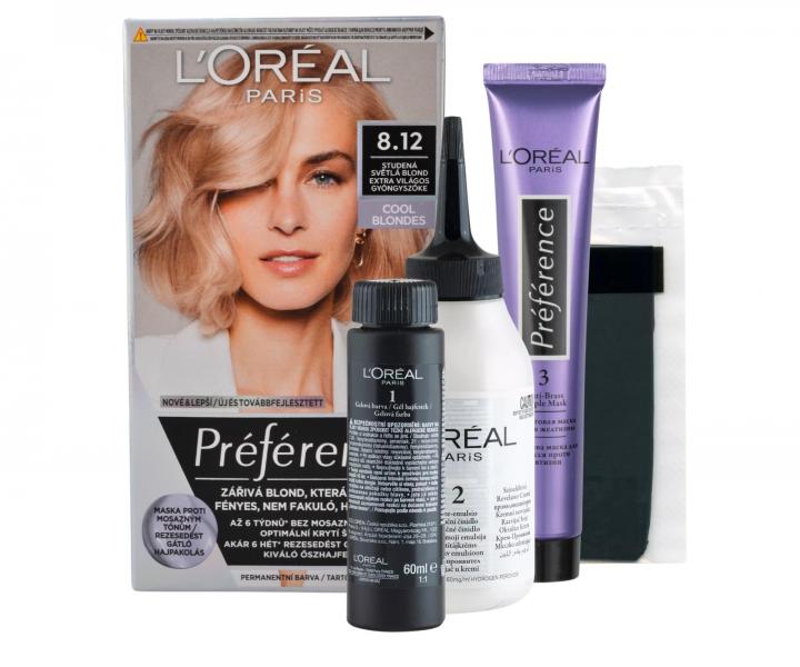 Permanentní barva Loréal Préférence 8.12 studená světlá blond