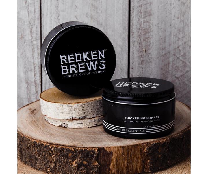 Sada pro objem vlasů pro muže Redken Brews Thickening - šampon + pomáda + taštička zdarma
