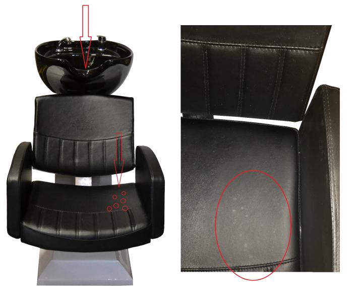 Kadeřnický mycí box Detail Fast - černý - II. jakost, oděrka umyvadla, kaz na kožence