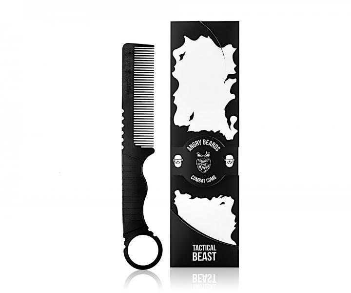 Karbonový hřeben na vlasy a vousy Angry Beards Combat Comb - černý