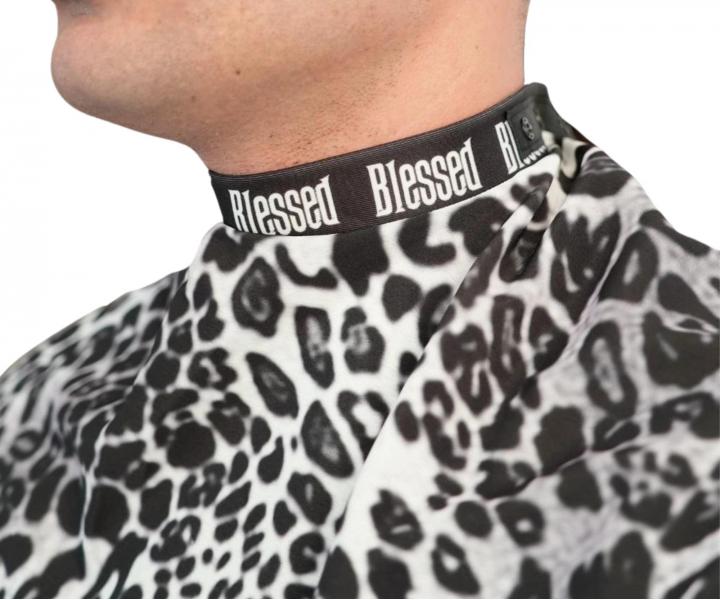 Pánská pláštěnka na stříhání vlasů a vousů Blessed Black Leopard