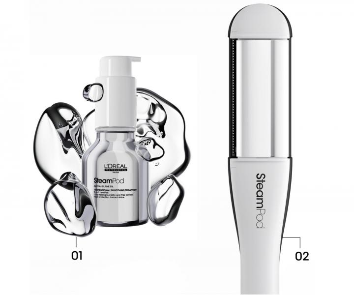 Parní žehlička na vlasy Loréal Professionnel SteamPod 4 - bílá