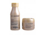 Cestovní sada pro poškozené vlasy Loréal Absolut Repair Lipidium + kosmetická taštička Loréal zdarma