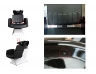 Kadeřnický mycí box Detail Fast, černý - II. jakost, křivá opěrka zad, kaz glazury