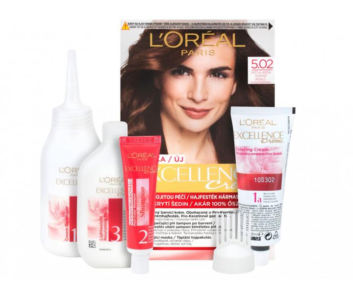 Permanentní barva Loréal Excellence 5.02 světlá hnědá duhová