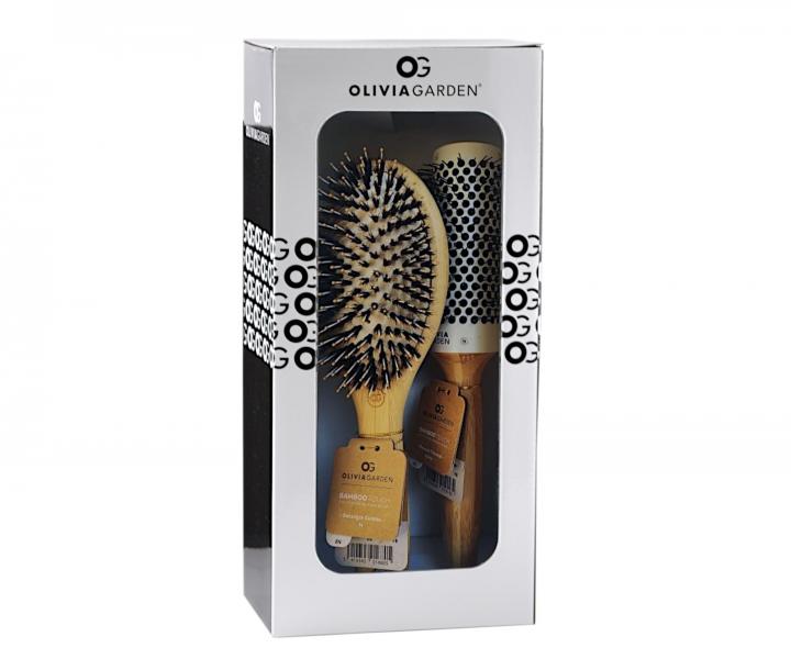 Dárková sada kartáčů na vlasy Olivia Garden Bamboo Touch Christmas Set