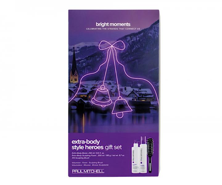 Dárková stylingový sada pro objem vlasů Paul Mitchell Extra-Body Style Heroes Bright Moments