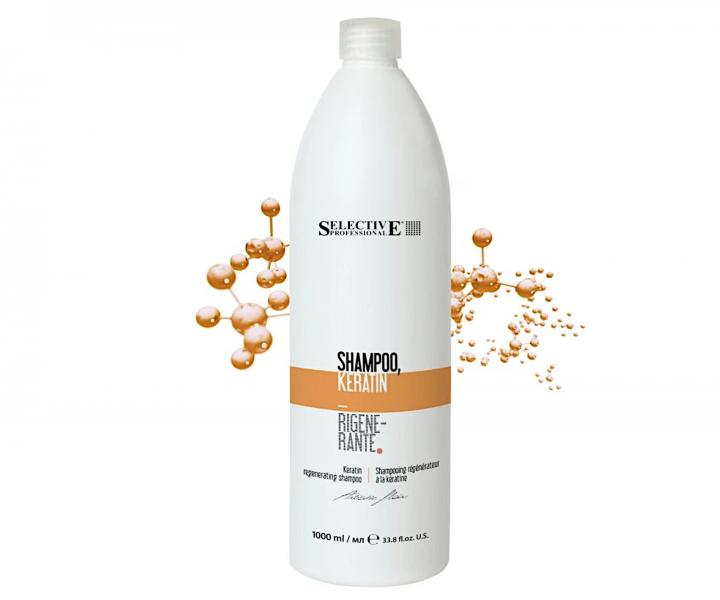 Regenerační keratinový šampon pro suché a poškozené vlasy Selective Professional Artistic Flair Shampoo Keratin - 1000 ml