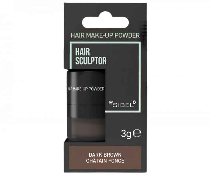 Pudr pro zakryt� odrost� a �edin Sibel Hair Make-up Powder - tmav� hn�d�, 3 g