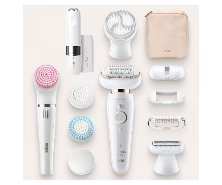 Dámský epilátor Braun Silk-épil 9 Flex 9105 + dámský strojek Braun Face Mini zdarma