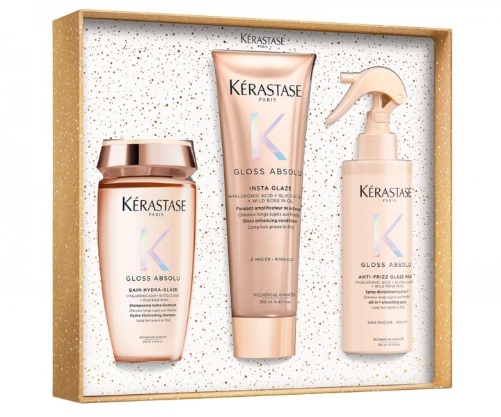 Drkov sada pro hydrataci a lesk vlas se sklonem ke krepatn Krastase Gloss Absolu