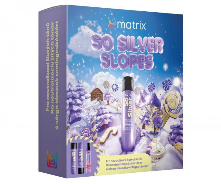 D�rkov� sada pro neutralizaci �lut�ch t�n� blond a mel�rovan�ch vlas� Matrix So Silver Slopes