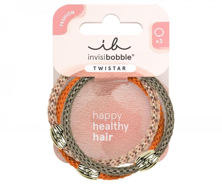 Sada ozdobn�ch gumi�ek do vlas� Invisibobble Twistar Orange Affaire - 3 ks
