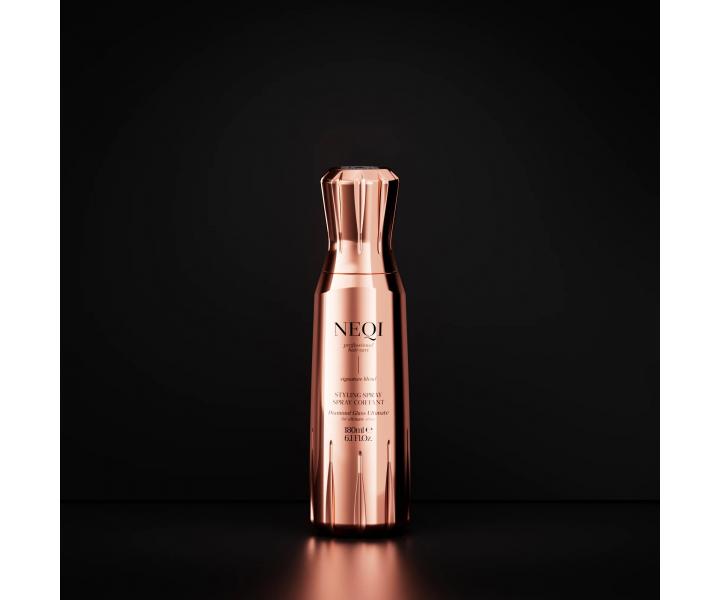 Stylingový termoochranný sprej pro lesk a hladký vzhled všech typů vlasů Neqi Styling Spray Diamond Glass Ultimate - 180 ml