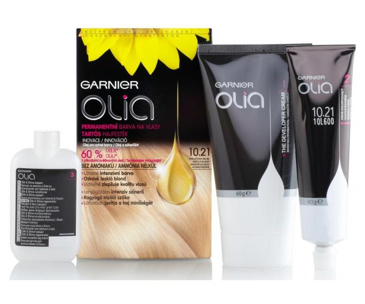Permanentní olejová barva Garnier Olia 10.21 perleťová velmi světlá blond