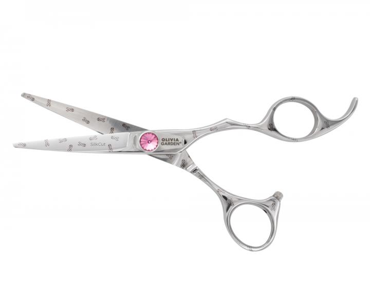 Sada kadeřnických nůžek 5,75" a efilačních nůžek 6,35" Olivia Garden SilkCut ThinkPink - rozbalené