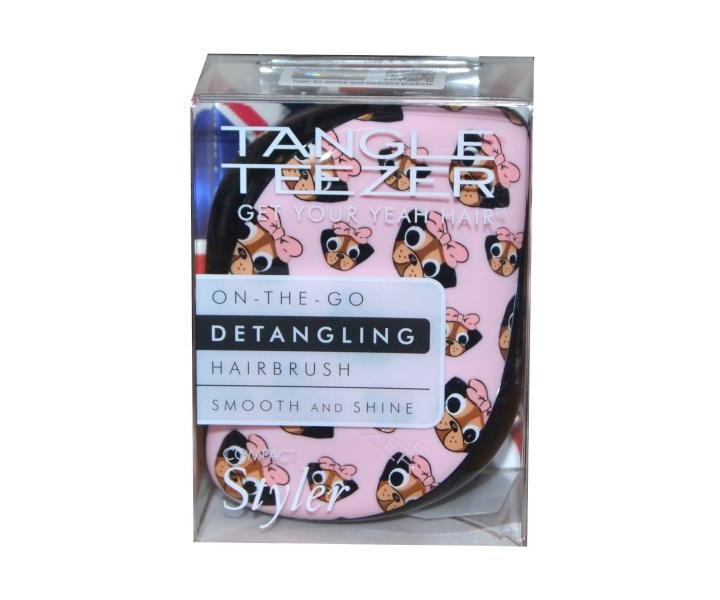 Kart na vlasy Tangle Teezer Compact - Pug love, ern