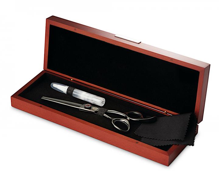 Profesionální efilační barber nůžky 6" Captain Cook Black Ripper 06479 - 32 zubů, černé