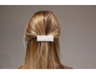 Ozdobné obdélníkové sponky pukačky s perličkami Eurostil Profesional - 8 cm, 2 ks