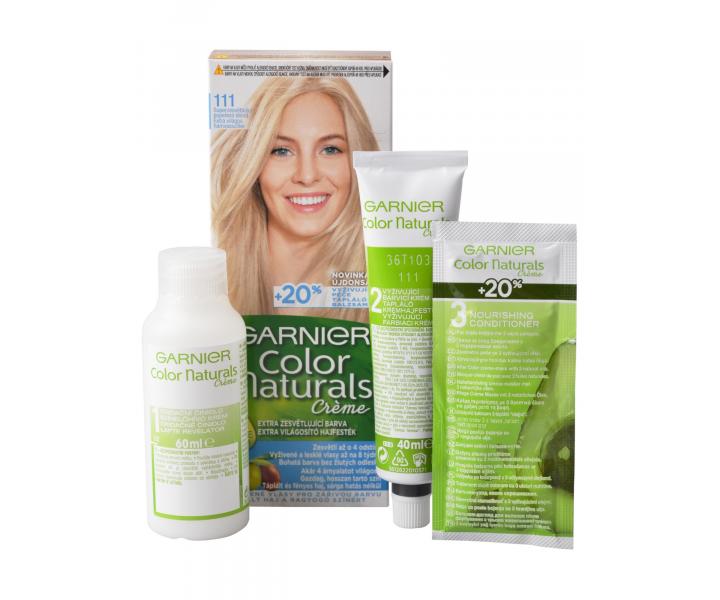 Sada 2 kusů zesvětlující barvy Garnier Color Naturals 111 popelavá blond + gumičky L´oréal Paris