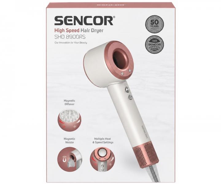F�n na vlasy s difuz�rem Sencor High Speed Hair Dryer SHD 8900RS - 1500 W, b�l�