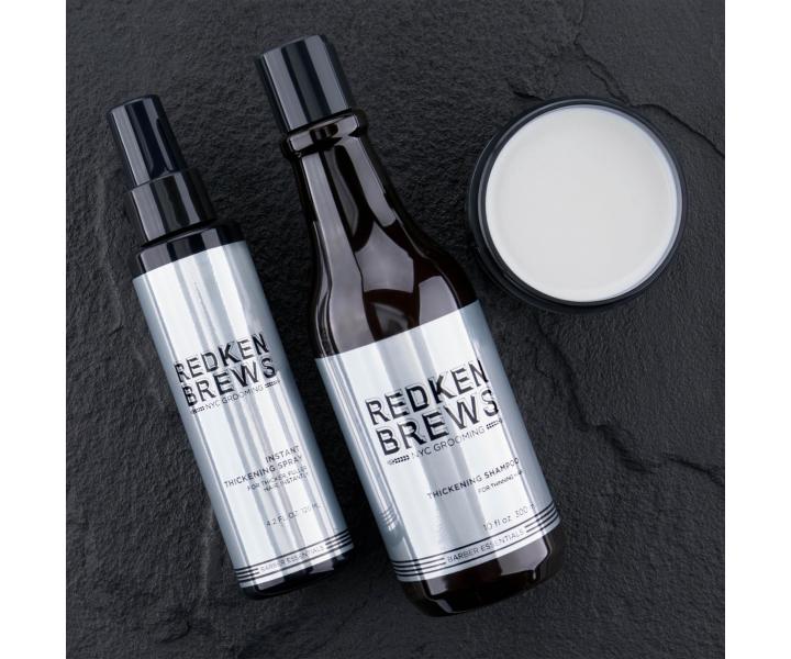 Sada pro objem vlasů pro muže Redken Brews Thickening - šampon + pomáda + taštička zdarma