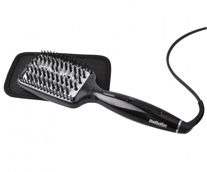 Nahřívací žehlící kartáč na vlasy Babyliss Smoothing Heated Brush - černý