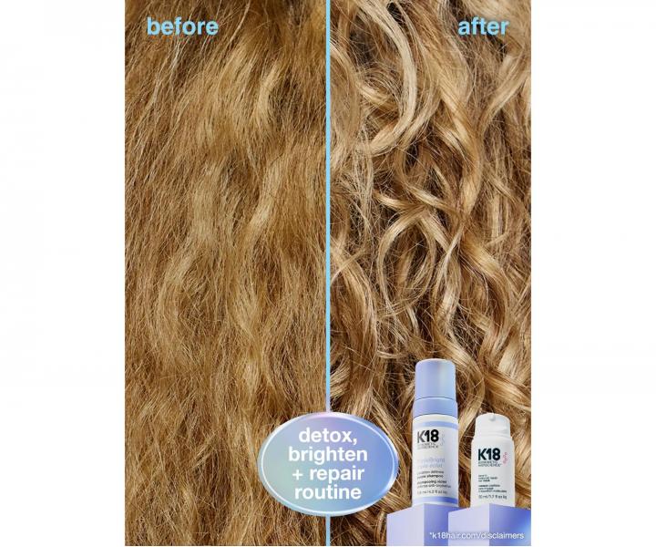 P�nov� fialov� �ampon pro blond a zesv�tlen� vlasy s trojit�m ��inkem K18 TripleBright Purple Shampoo - 125 ml