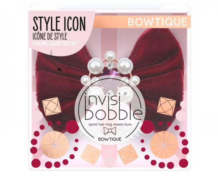 Ozdobná spirálová gumička s mašlí Invisibobble Sprunchie Bowtique British Royal Take a Bow