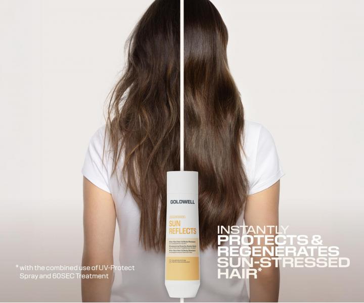 �ampon a sprchov� gel na vlasy a t�lo vystaven� slunci Goldwell Dualsenses Sun Reflects After-Sun Hair & Body Shampoo - 250 ml
