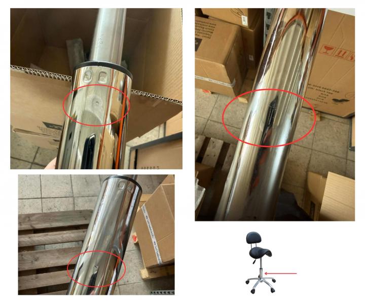 Taburet na kole�k�ch s op�rkou Detail T2 - �ern� (38) - II. jakost, po�kr�ban� p�st