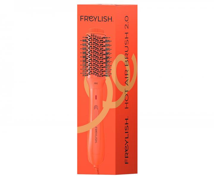 Oválný horkovzdušný kartáč na vlasy Freylish Hot Air Brush 2.0 - 1000 W, oranžový