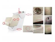Mycí box Detail Comfort, smetanový (54) - II. jakost, kaz na korpusu a umyvadle, oděrky koženky