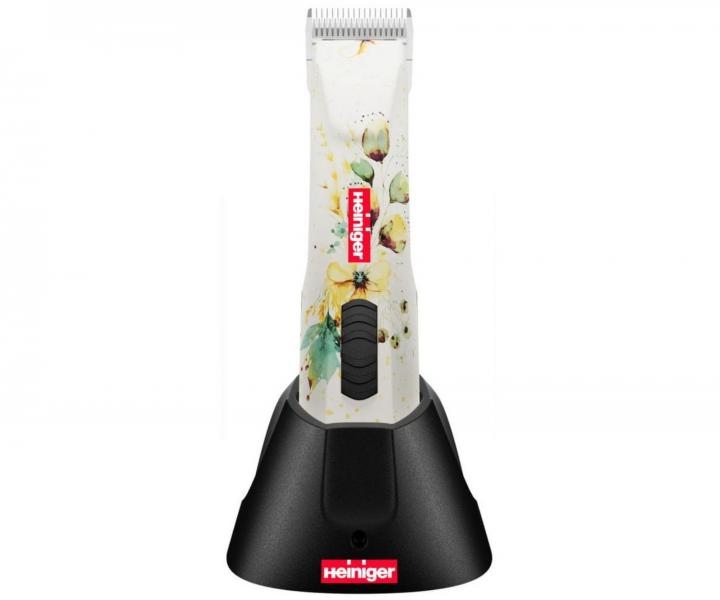 Profesion�ln� strojek na srst Heiniger Opal Floral - b�l� s kv�tinov�m vzorem