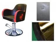 Luxusní kadeřnické designové křeslo Flower - II. jakost - roztržená koženka, poškrábaný podstavec