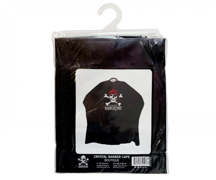 Pánská pláštěnka na stříhání vlasů a vousů Pirates of the Barbertime Crystal Barber Cape - černá