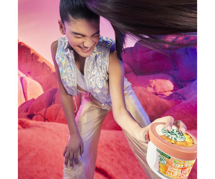 Rozjasňující maska pro dlouhé vlasy Garnier Fructis Pineapple Hair Food 3 Usages Mask - 400 ml