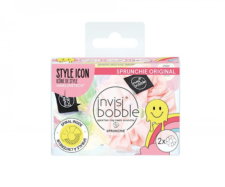Ozdobné spirálové gumičky Invisibobble Sprunchie Hue-Man Love - 2 ks
