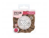 Ozdobná spirálová gumička Invisibobble Sprunchie Original Woke Up Like This - hnědá