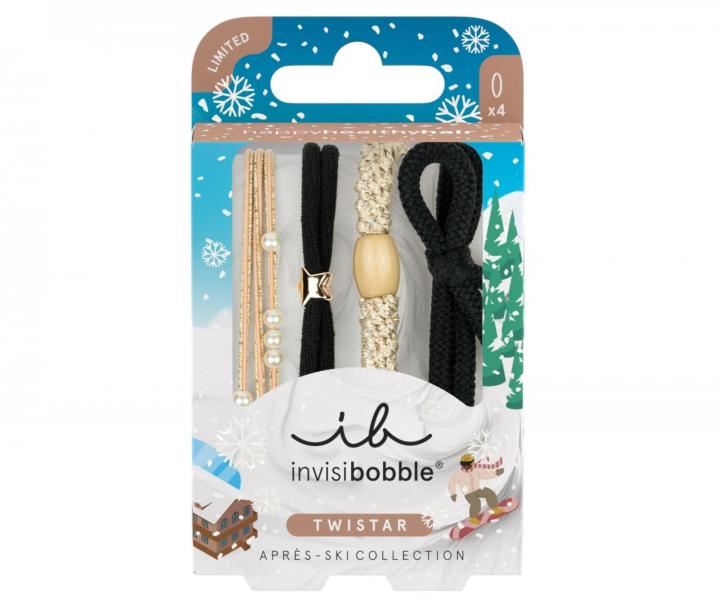 Sada ozdobných gumiček do vlasů Invisibobble Aprés-Ski Fondue Lover - 4 ks