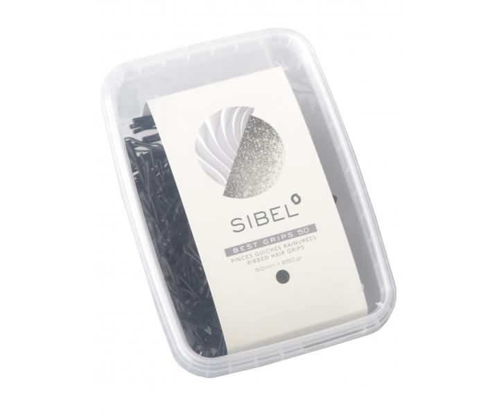 Vlnitá sponka Sibel Best Grips - 5 cm, matná černá - 250 g
