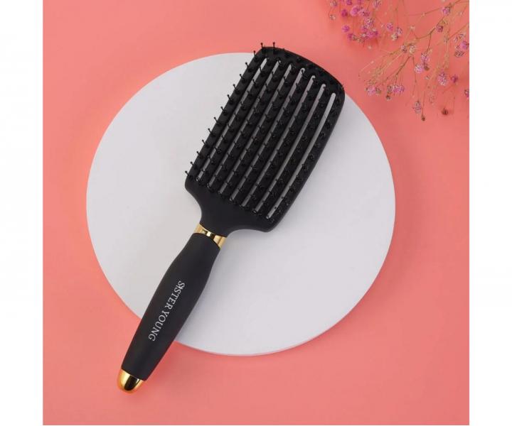 Kart�� na roz�es�v�n� a fouk�n� vlas� s kan��mi a nylonov�mi �t�tinami Sister Young Ovia Hair Brush - �ern�