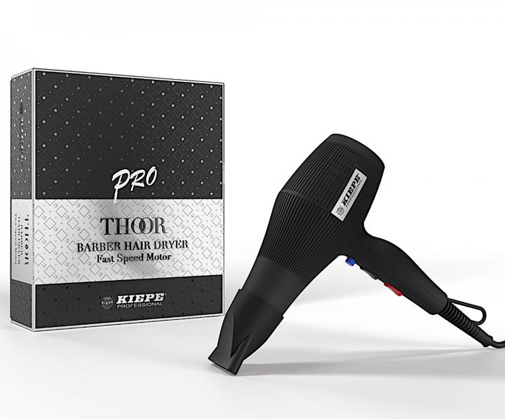 Profesionální barber fén na vlasy Kiepe Pro Thoor Barber Hair Dryer - 2200 W, černý