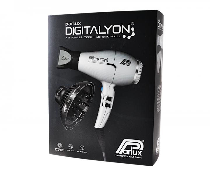 Set profesionálního fénu na vlasy Parlux Digitalyon a difuzéru Magic Sense - 2400 W, stříbrný