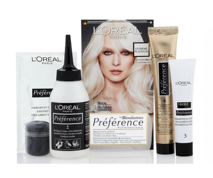Zesvětlující barva Loréal Préférence Extreme Platinum