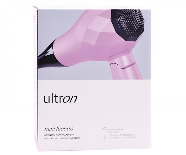 Cestovní fén na vlasy Ultron Mini Facette - růžový, 1000 W