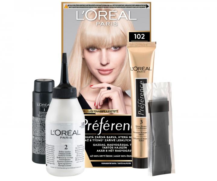 Permanentní barva Loréal Préférence 102 velmi velmi světlá blond duhová