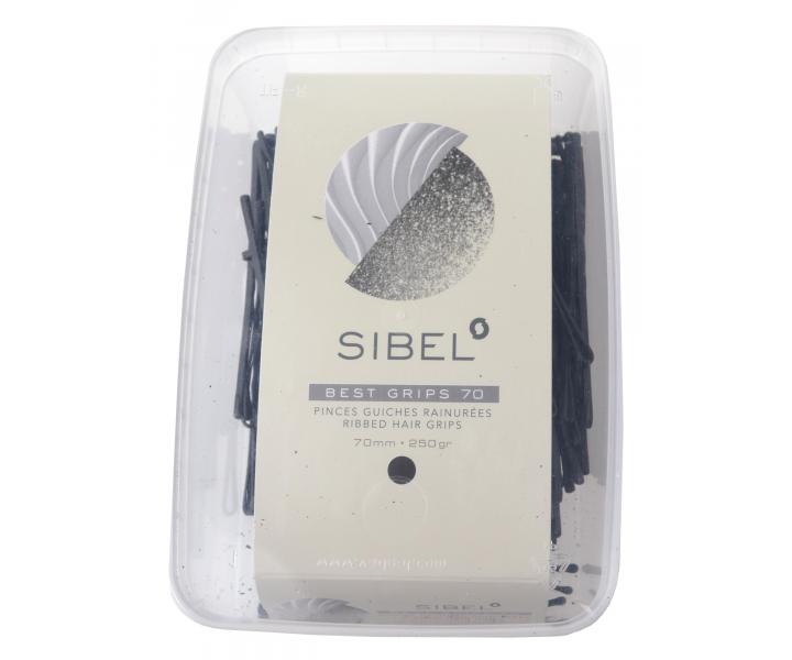 Vlnitá sponka Sibel Best Grip - 7 cm, černá - 250 g