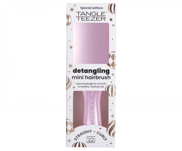 Cestovn� kart�� na roz�es�v�n� vlas� Tangle Teezer Ultimate Detangler Mini Chrome Pink Satin - metalick� sv�tle r��ov�